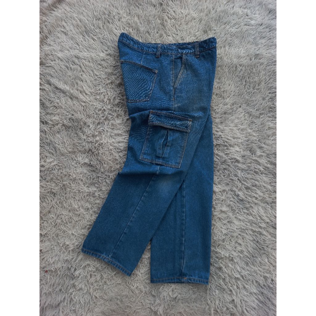 THINK DENIM CARGO BAGGY PANTS CARGO JEANS