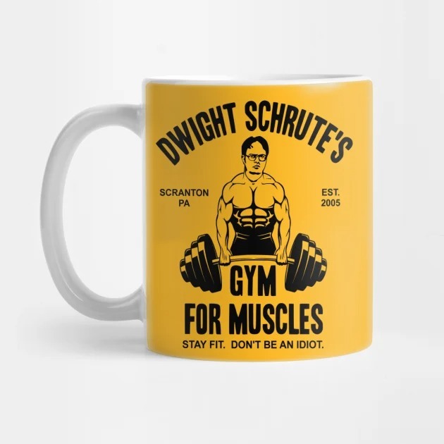 Dwight Schrutes Gym สําหรับกล้ามเนื้อ แก้วกาแฟ Dwight Schrute