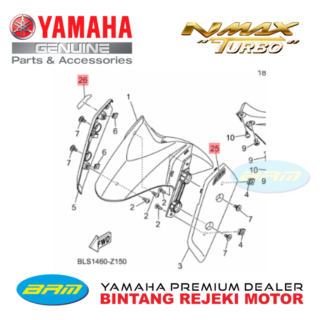 YAMAHA GRAPHIC 1, สติ๊กเกอร์ ABS YAMAHA NMAX TURBO TECH MAX B5P-F1569-K0