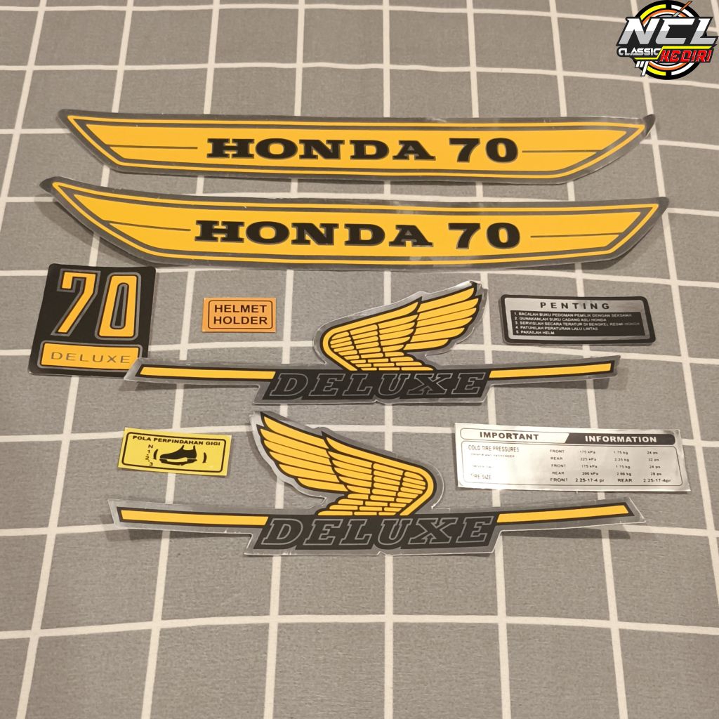 สติ๊กเกอร์ STRIPING สติ๊กเกอร์ HONDA C70 YELLOW SILVER PREMIUM