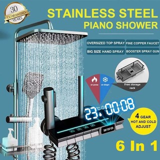 [100% Asli] Shower Kamar Mandi Satu Set 6-IN-1 Shower Hemat Air Klassik Tahan Lama - Digital Dengan Penampil Suhu- kran air 1/2 inch Paket Lengkap Shower Kotak/Bisa Panas Atau Dingin/Kirim kotak Sabun