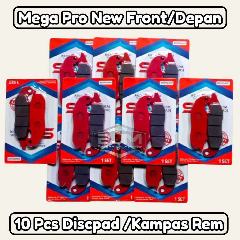 1O PCS ผ้าเบรคหน้าสําหรับ Megapro new/ Verza/ Tiger Revo/ Neotech