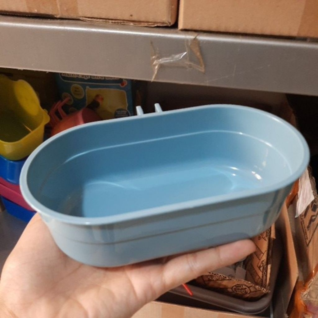 (The Bools) Oval Hamster Feeder Cat Food Plate Rabbit Food Water Container