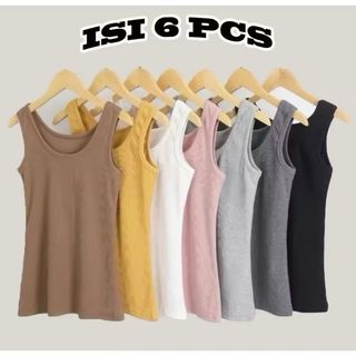 6pcs Tank TopTali Besar wanita dewasa dan Tali kecil / Singlet Perempuan Remaja Dewasa Jumbo