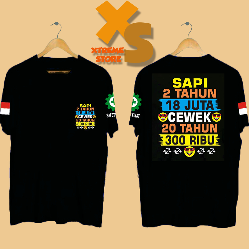 // DISTRO เสื้อยืดสําหรับผู้ชาย, COW 2 ปี, 18 MILLION, GIRLS 20 YEARS 300 THOUSAND // XTREME-STORE