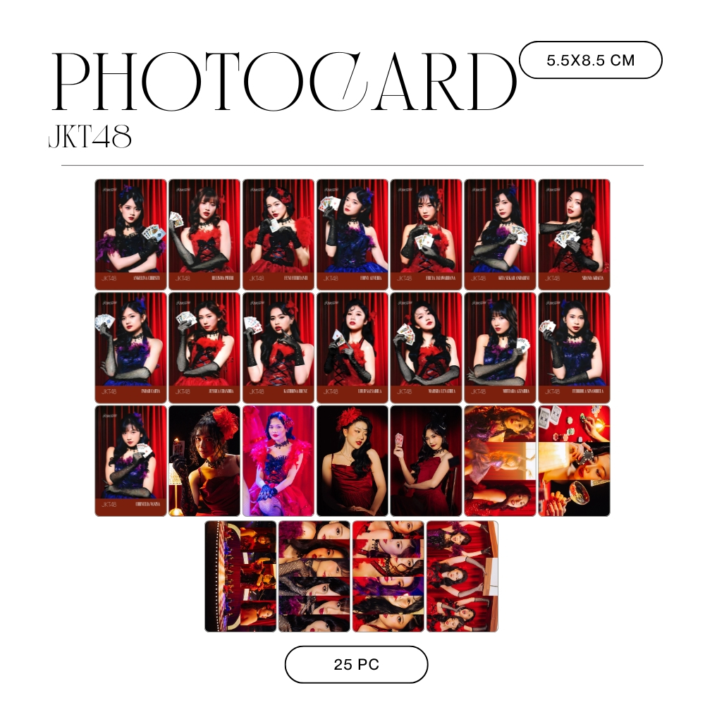 โฟโต้การ์ด JKT48 KING HEART 25 ชิ้น การ์ด JPOP ไม่จํากัด ALYA CHIRSTTY CYNTHIA ELIN ELLA FENI FREYA 