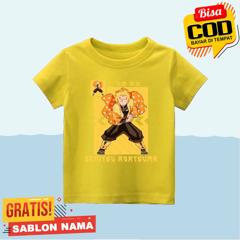 เสื้อยืดเด็ก Zenitsu Demon Slayer / เสื้อผ้าเด็ก Zenitsu Demon Slayer สําหรับเด็กชายและเด็กหญิง