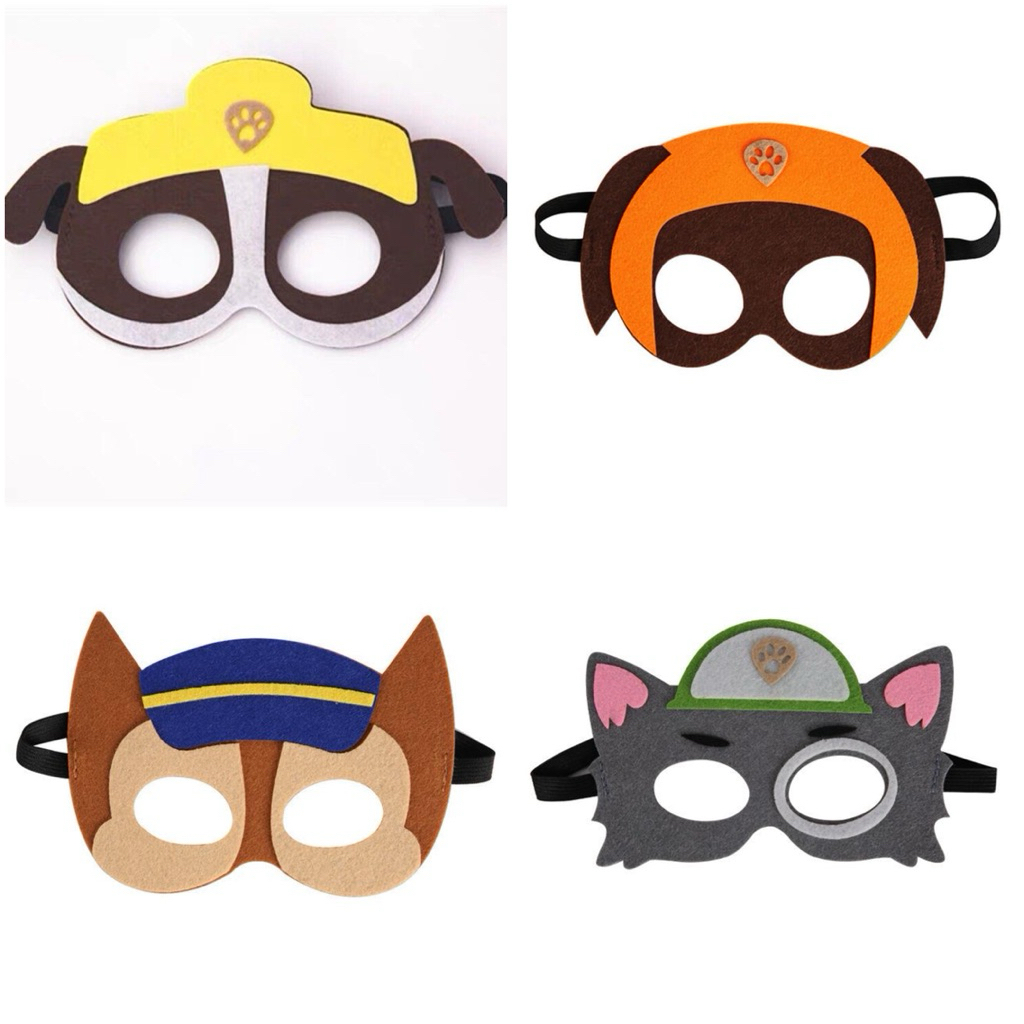 Paw Patrol Flannel Mask อุปกรณ์วันเกิด Zuma Chase Rocky Rubble Character