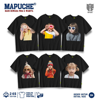 Mapuche - Kaos Laki laki cowok cewek gambar lucu Sweet Donut Distro 3 Dimensi  Black Tshirt 3D