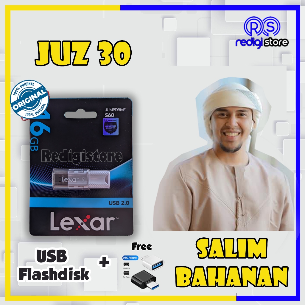 USB Flashdisk Murotal Quran Juz 30 Reading Salim Material
