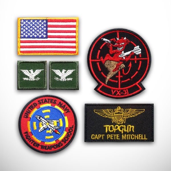 Custom Maverick Aviator Patch ชุดเย็บปักถักร้อยโลโก้สัญลักษณ์ Insignia ชุด Fullset US Navy Inventor 