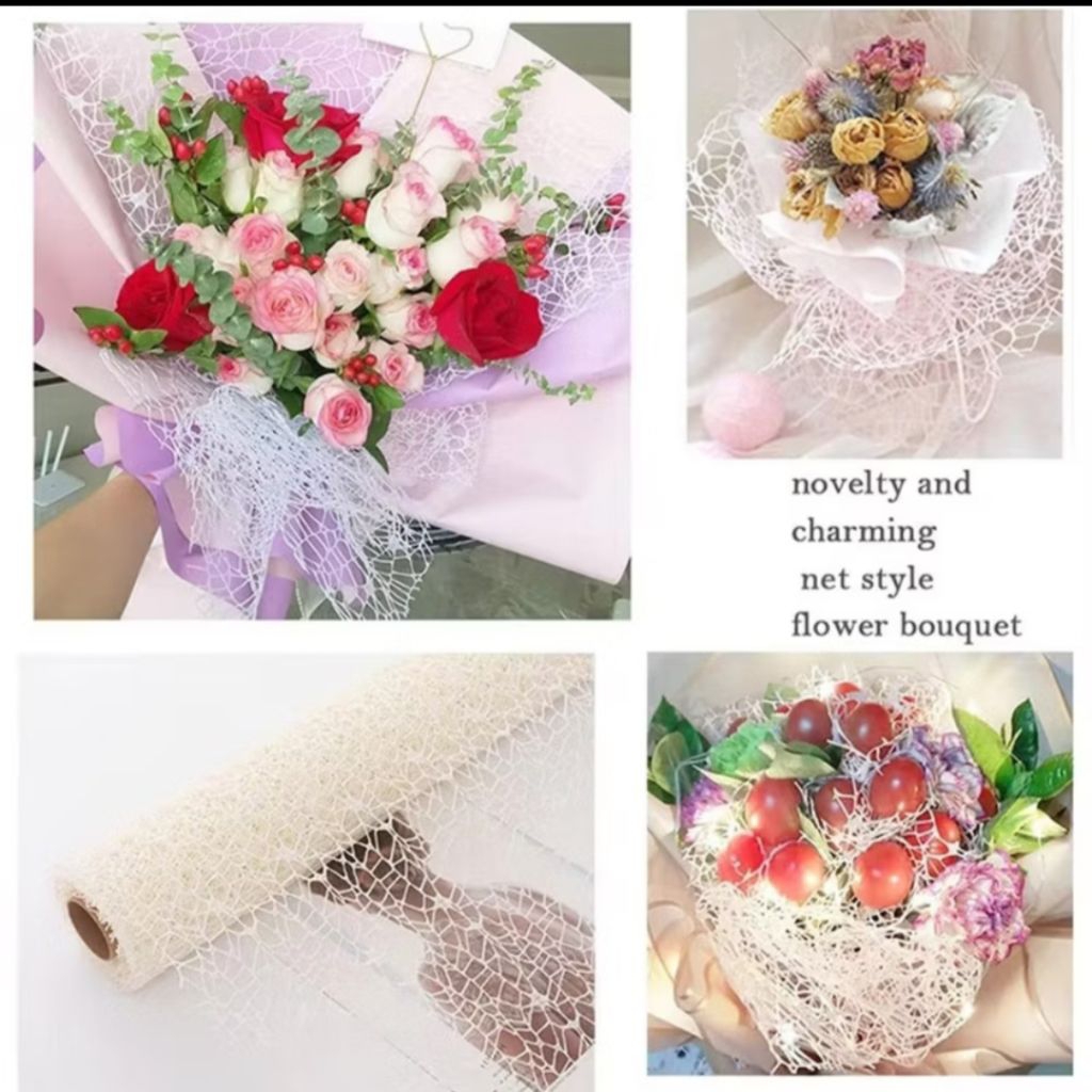 (1 แผ่น) KOREAN FLOWER MESH SHEET/PAPER BOUQUET NET