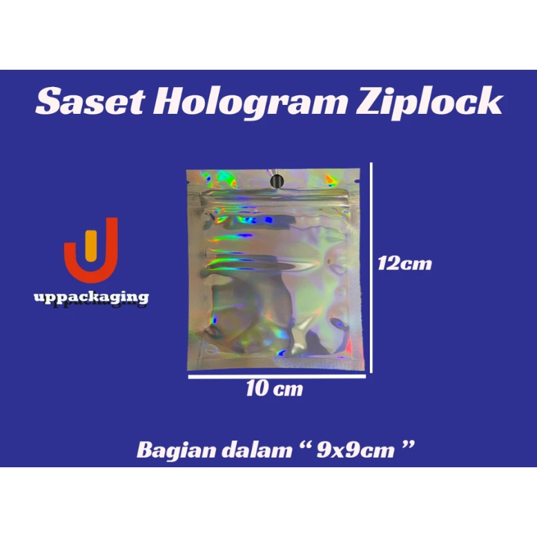 HOLOGRAM LASER POUCH PACKAGING SIZE 10X12 CM ZIPLOCK NON-STANDING