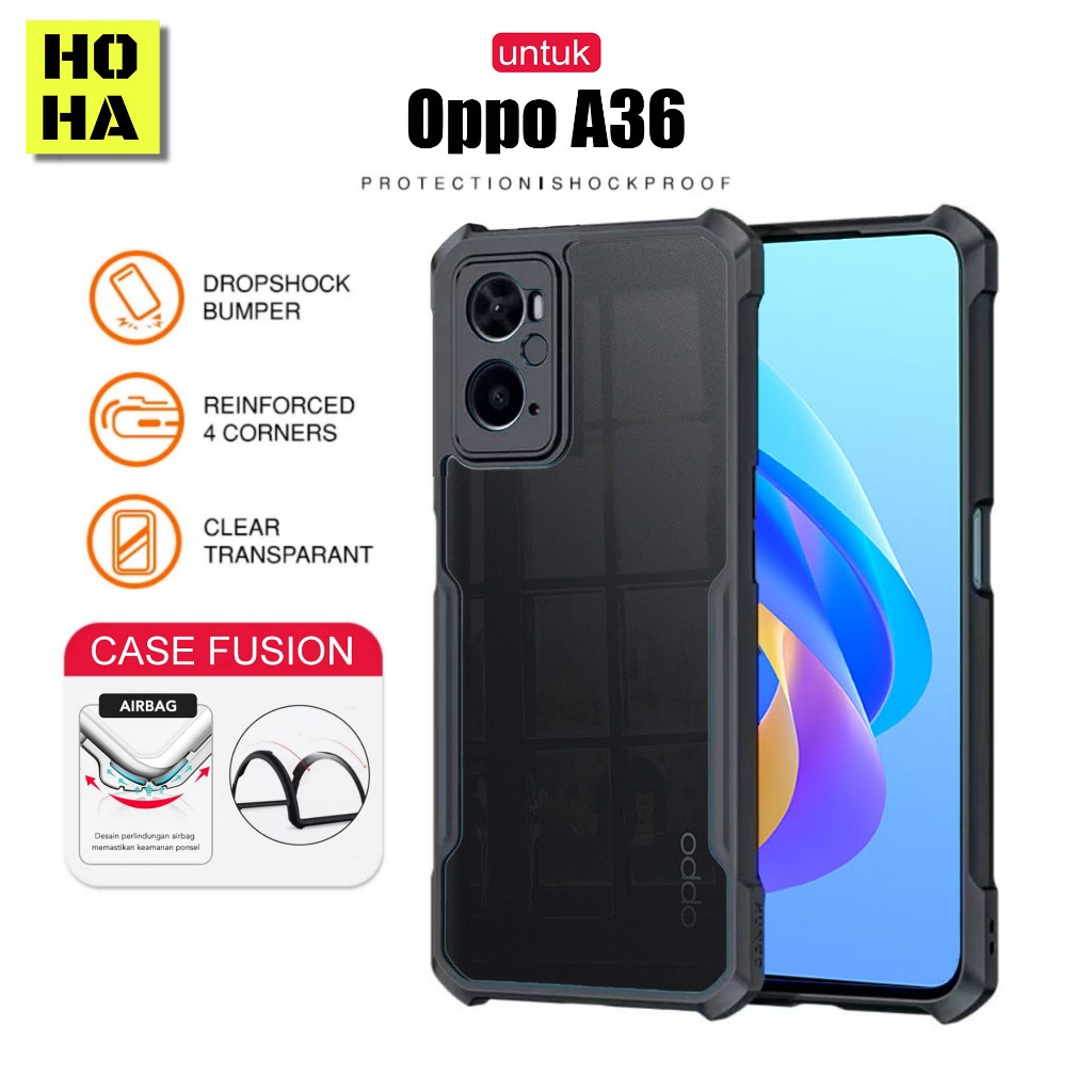 HOHA Case Oppo A36 Case Fusion กันกระแทกเกราะ Slim Transparent