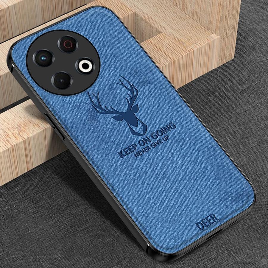Deer Tecno Spark 30 Pro Softcase Jeans Canvas Texture Cloth Case