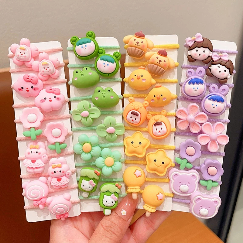 CY-AR125 10 ชิ้น/เซ็ต CUTE CHARACTER KOREAN CHILDRENS HAIR TIE/ยาง CHILDRENS ผมอุปกรณ์เสริม