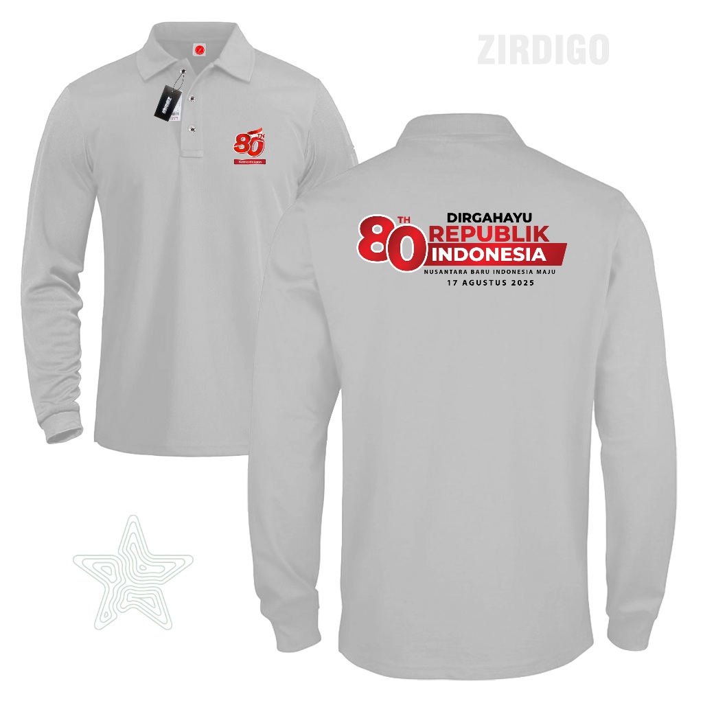Zirdigo - Polo Collar Hut RI 80 Th 001 x 80 โลโก้ Debe เสื้อโปโลแขนยาว Unisex
