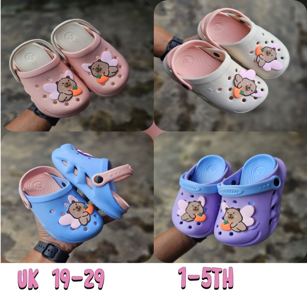 รองเท้าแตะเด็กผู้หญิง Baim Capybara รองเท้าแตะกบ Jibbitz ตัวละครล่าสุด - 6305-5