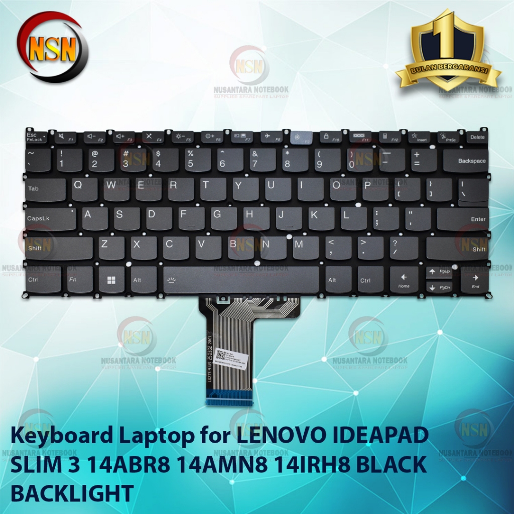 แป้นพิมพ์แล็ปท็อปสําหรับ IDEAPAD SLIM 3 14ABR8 14AMN8 14IRH8 BLACK BACKLIGHT