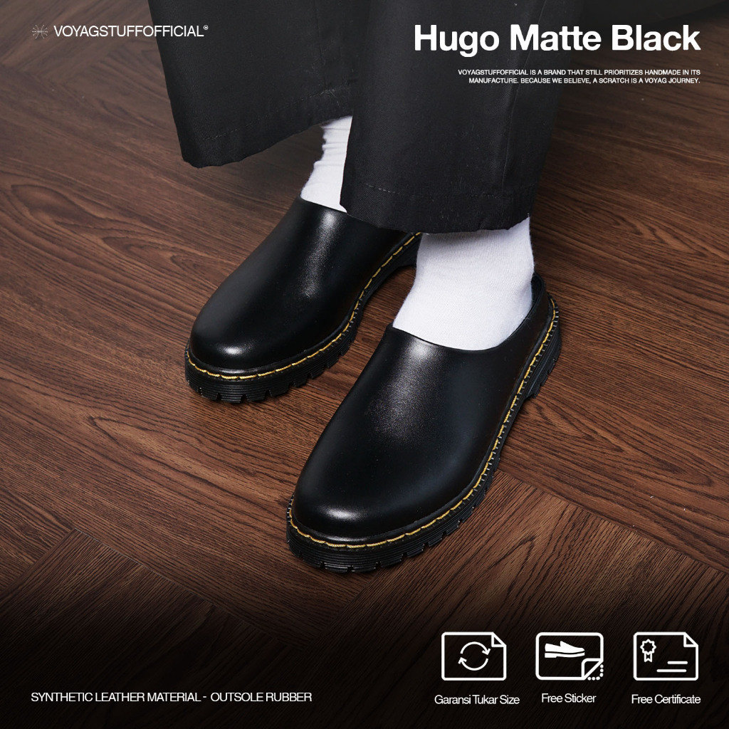 Voyagegstuffofficial - รองเท้าแตะ Hugo Black Matte Men