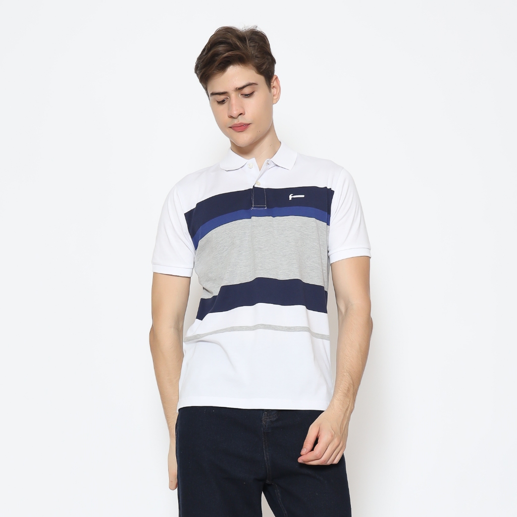 Hammer Men โปโลลายทาง I1OPS23 | เสื้อยืดแขนสั้นคอปกสําหรับผู้ชาย