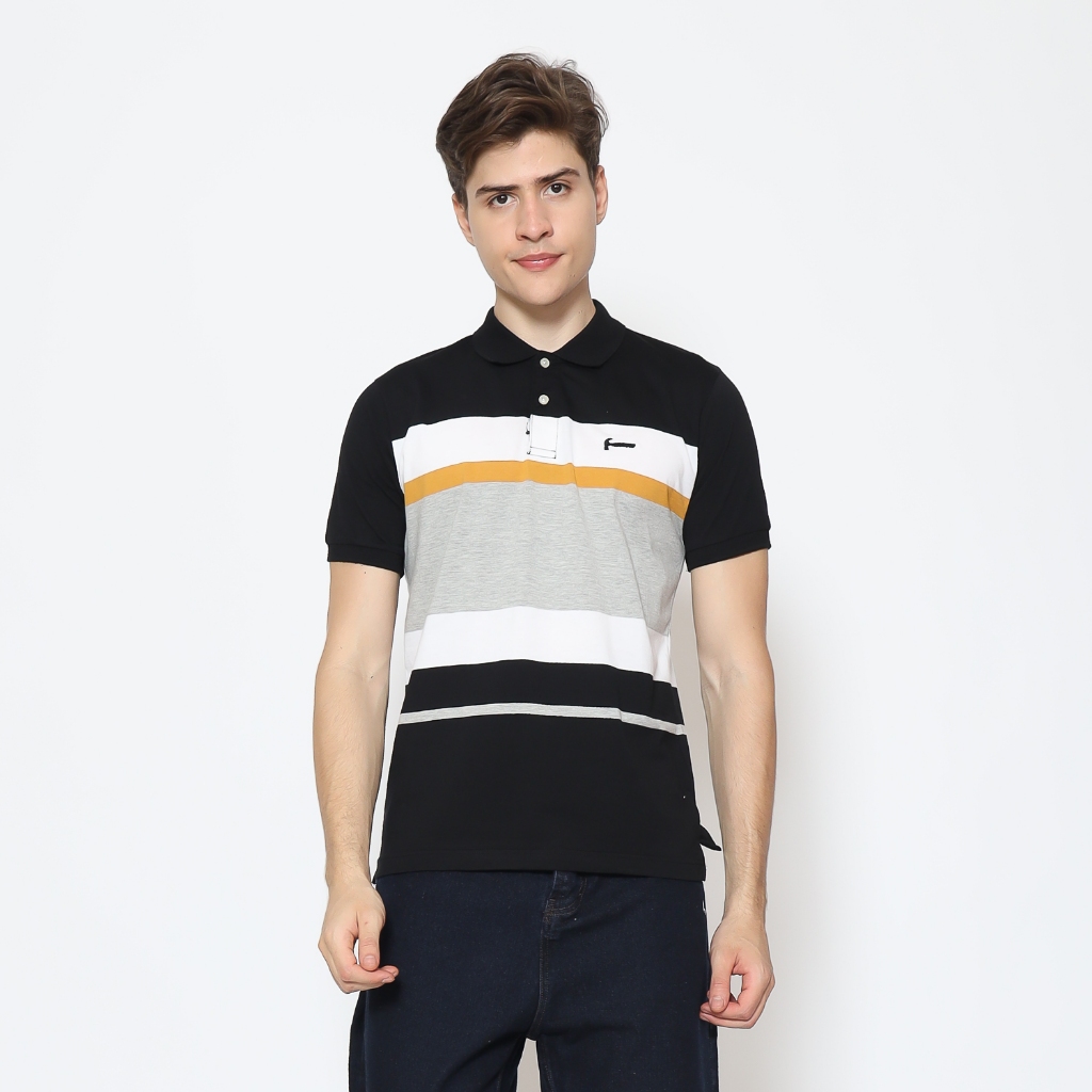 Hammer Men โปโลลายทาง I1OPS23 | เสื้อยืดแขนสั้นคอปกสําหรับผู้ชาย