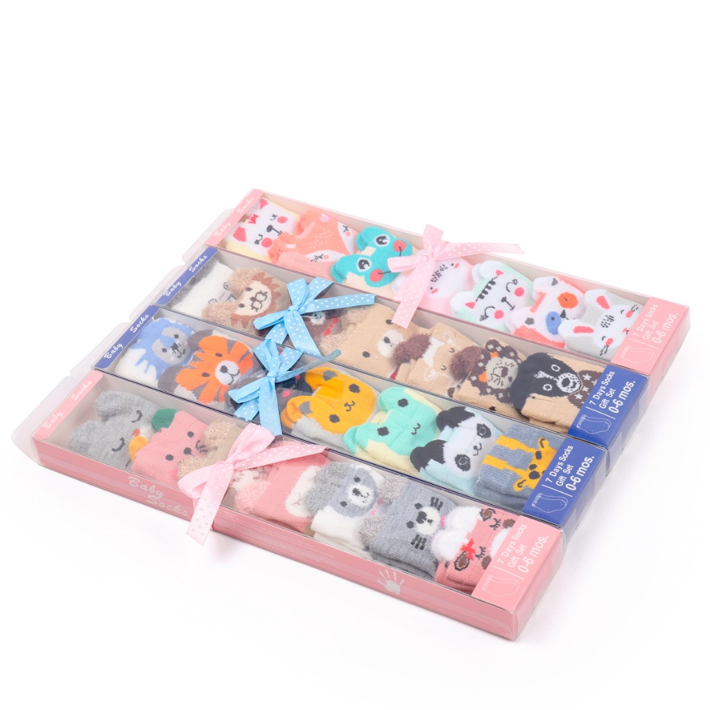 LKM612 7in1 Baby Socks ถุงเท้าเด็กมีถุงเท้าเด็กวัยหัดเดิน 7 คู่ [1KG 11PC] LITTLE KUMA