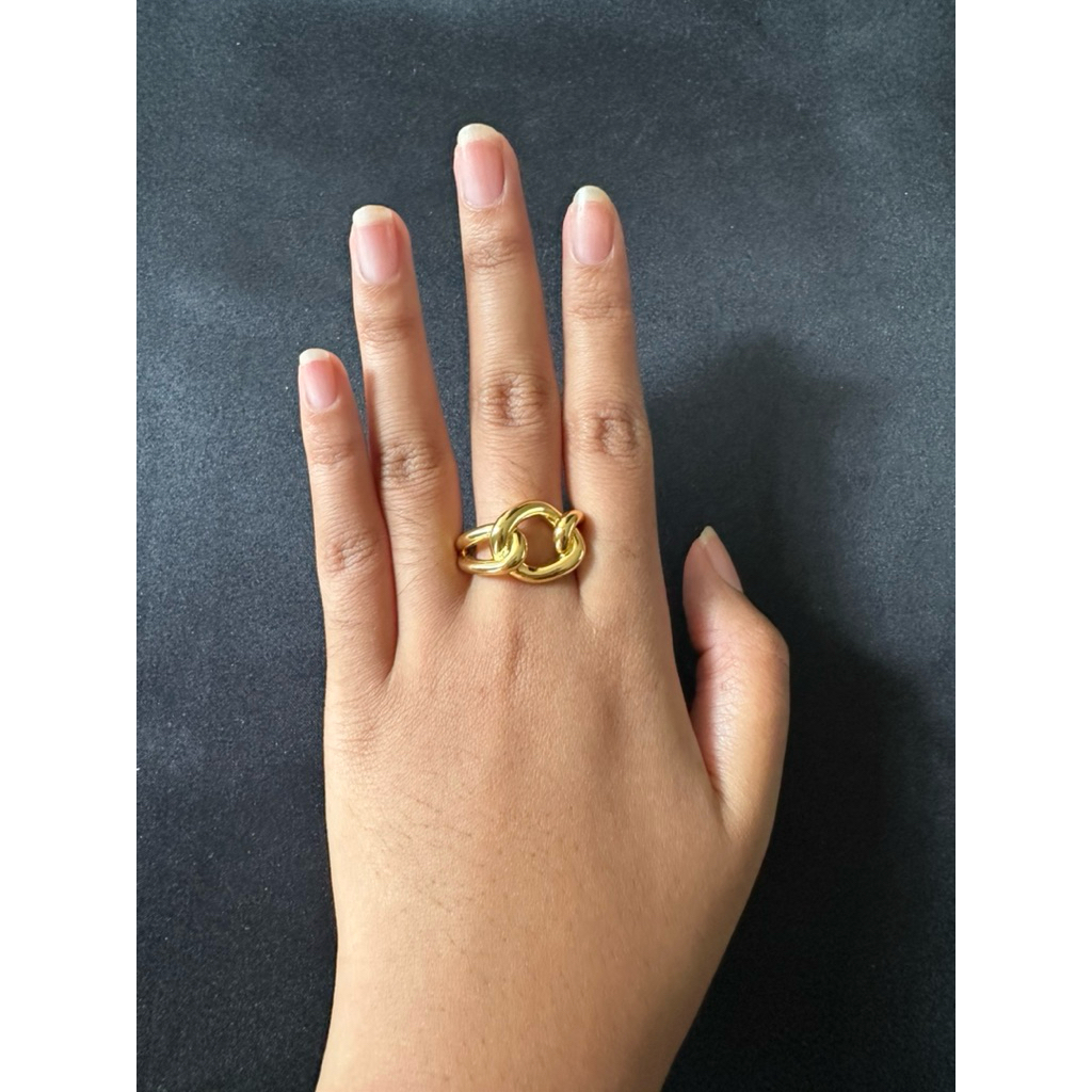 J Crew Goldtone Link Ring