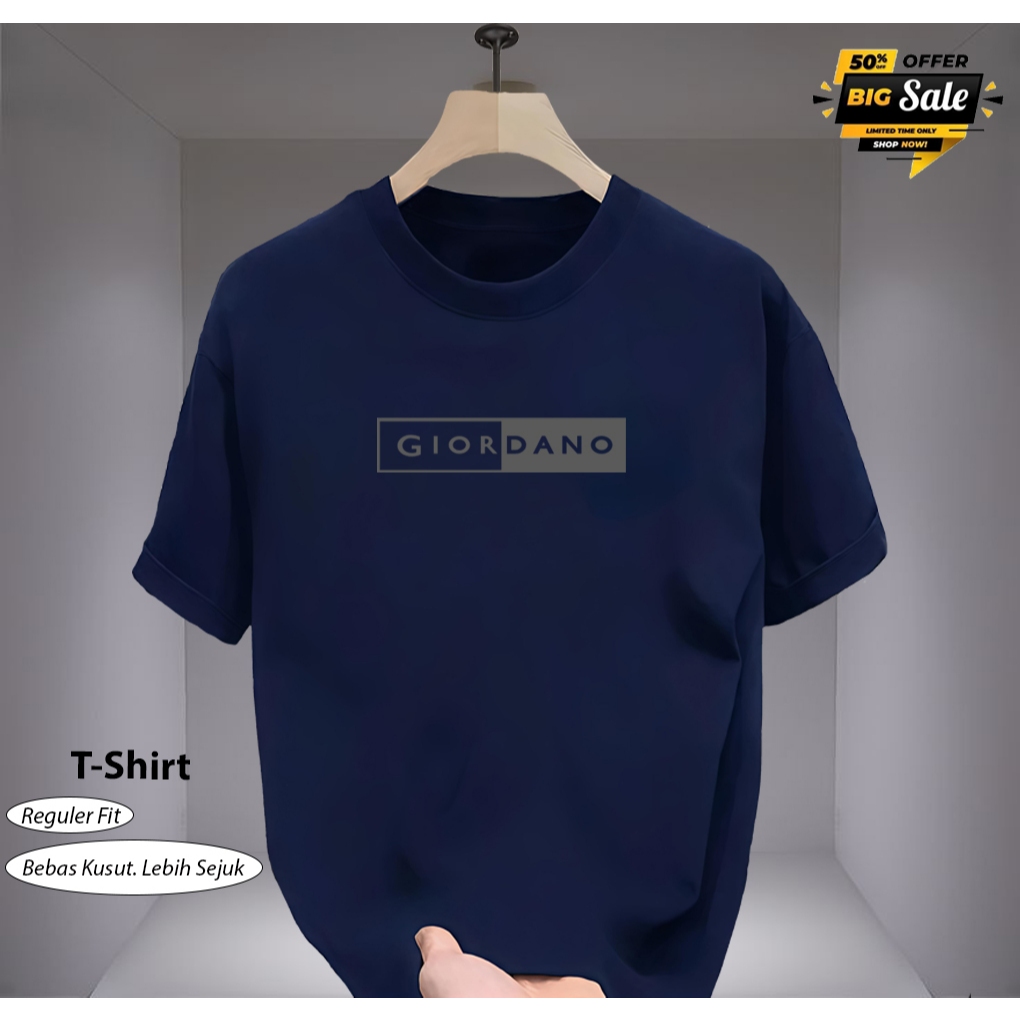 Catton 24s เสื้อยืดผู้ชายและผู้หญิง / Giordano BL Logo Silver T-shirts / เสื้อยืด Unisex Distro - รูปที่ 3