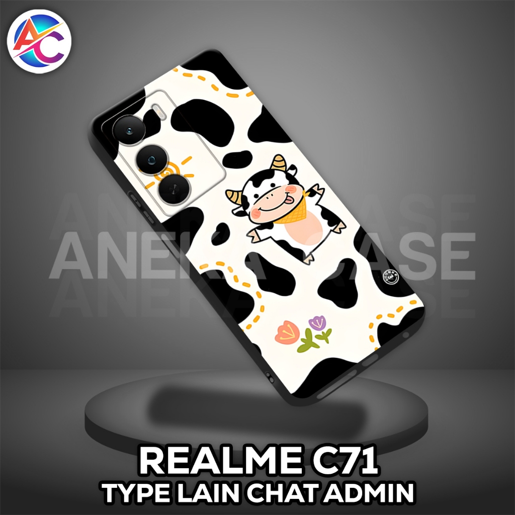AC60-Case REALME C71-Cow Motif-Softcase REALME C71-เคส REALME C71