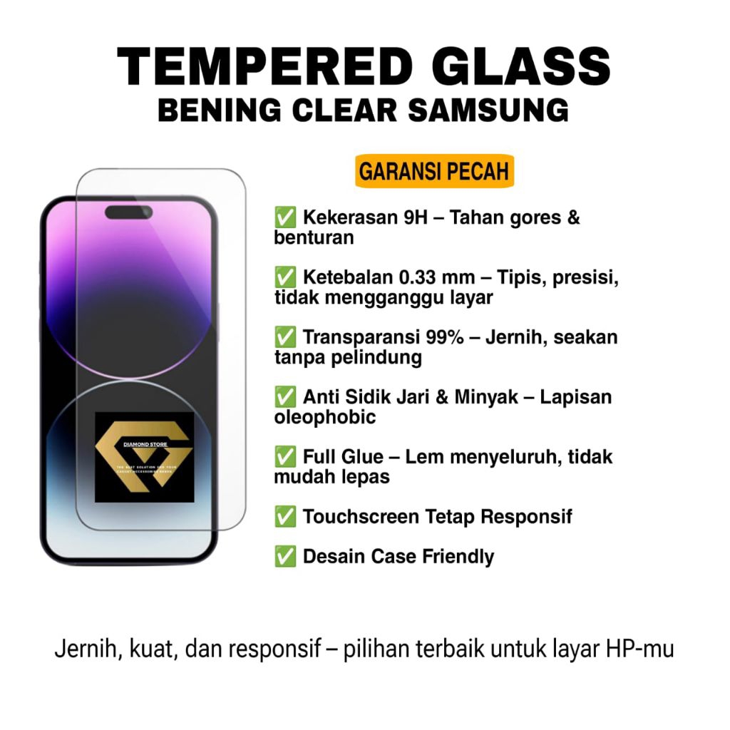 LAYER • TG / TEMPERED GLASS / SCREEN PROTECTOR / ANTI-SCRATCH CLEAR GLASS SAMSUNG GRAND PRIME A03 A0