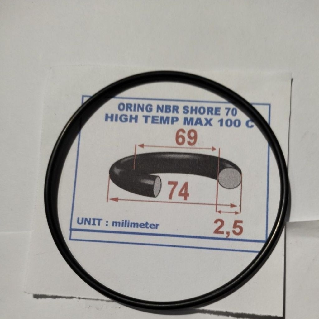 Oring 2.5 x 69 x 74 มม. NBR hore 70 สูงสุดเทม 100