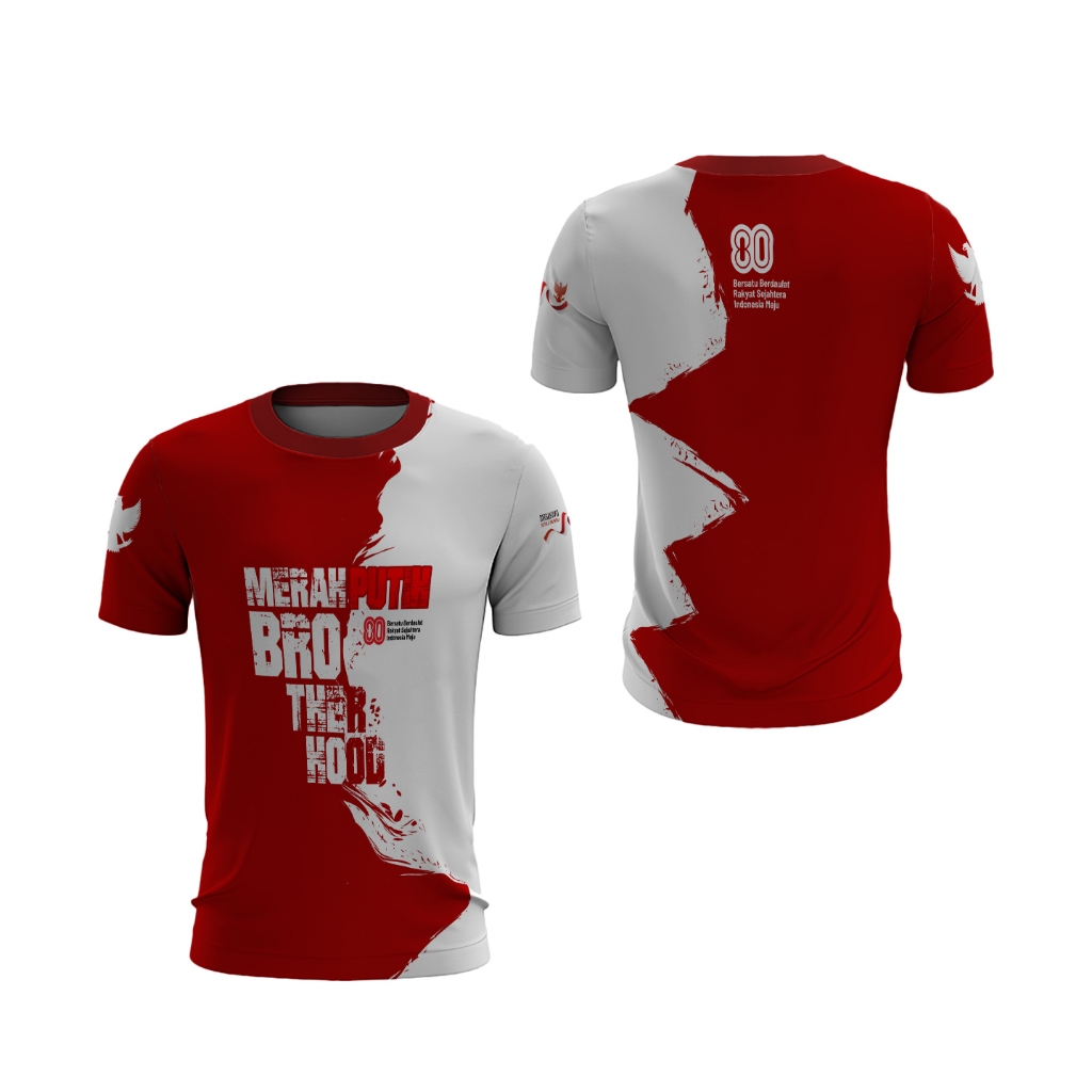 Fika Store - เสื้อยืดแขนสั้นผู้ชายสําหรับสาธารณรัฐจีน 80 วันประกาศอิสรภาพของอินโดนีเซีย 80 O เสื้อยื