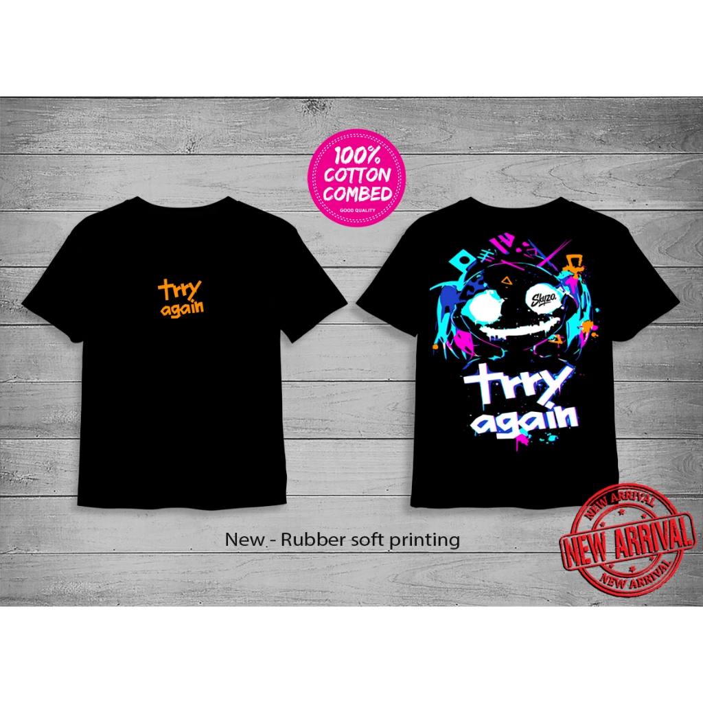 TRY AGAIN DISTRO เสื้อยืด TOP สําหรับผู้ชายและผู้หญิงผู้ใหญ่พรีเมี่ยม CASUAL OUTFIT COMBED PLASTOL