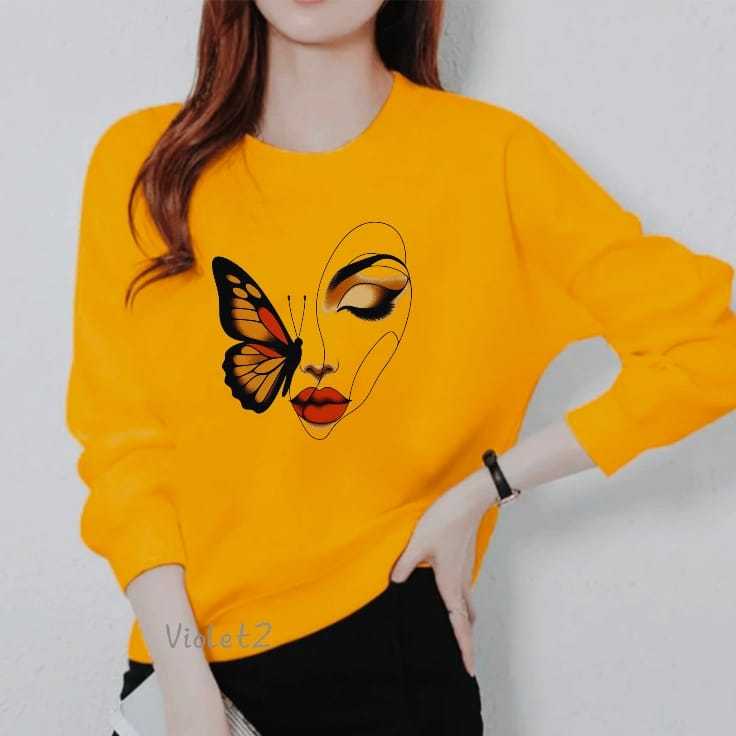 เสื้อยืดท็อปผู้หญิง LONG-SLEEVED สําหรับผู้ใหญ่ที่มีเทรนด์, PICTURE DTF PRINT