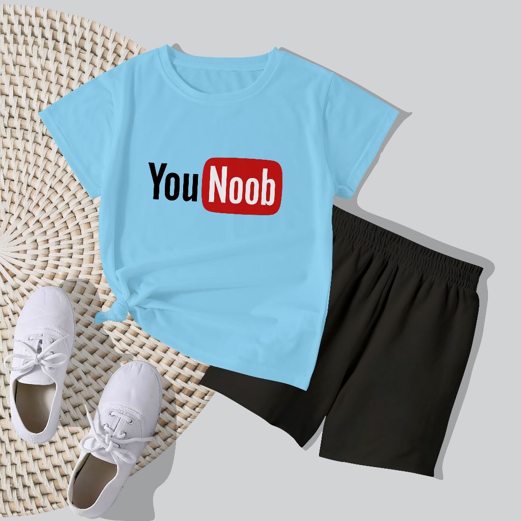CT2 - กางเกงขาสั้นเด็ก Set 5-15 Years with You Noob Motif