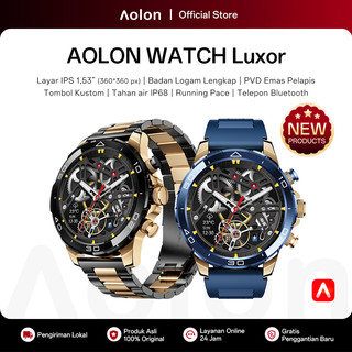 Aolon Luxor Jam Tangan Smartwatch Tombol Kustom 48mm Layar IPS Detak Jantung 24H Telepon Bluetooth Olahraga 100+ Logam Smart Watch Pria