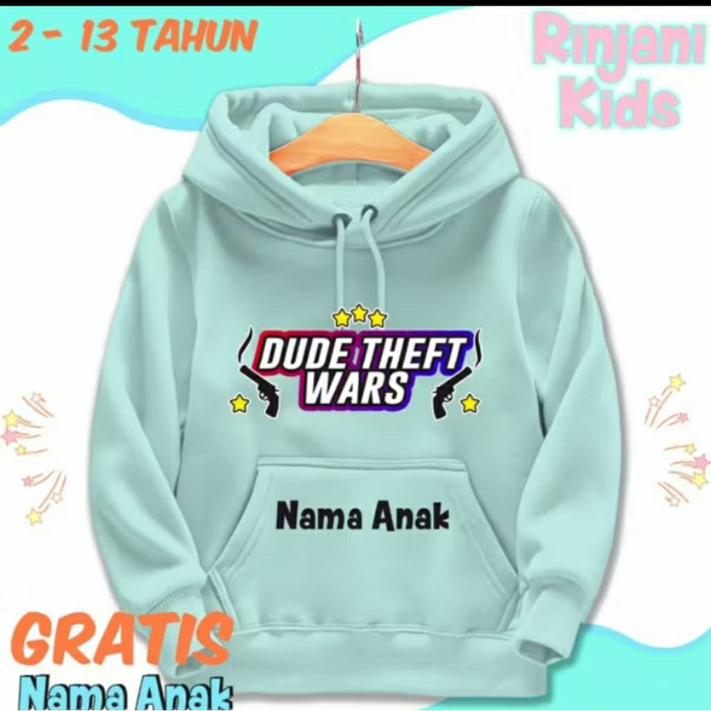DUDE THEFT WARS CHILDRENS HOODIE SWETER FREE CUSTOM NAME-DUDE THEFT WARS GAME CHILDRENS JACKET-CUSTO