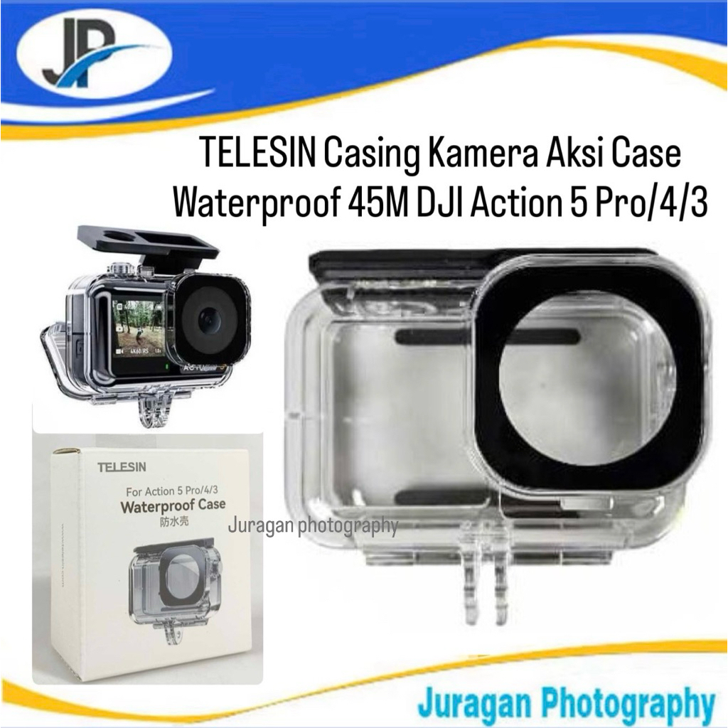TELESIN เคสกล้องแอคชั่นแคมเมรากันน้ํา 45M DJI Action 5 Pro/4/3 - OA-WTP-003