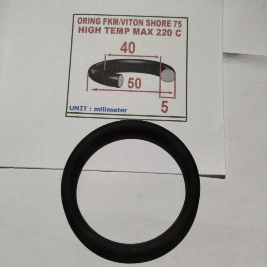 Oring 5 x 40 x 50 มม. MATERIAL: FKM-VITON SHORE 75 / SILICON SHORE 70 น้ํามันต้านทานสูง TEMP NOK