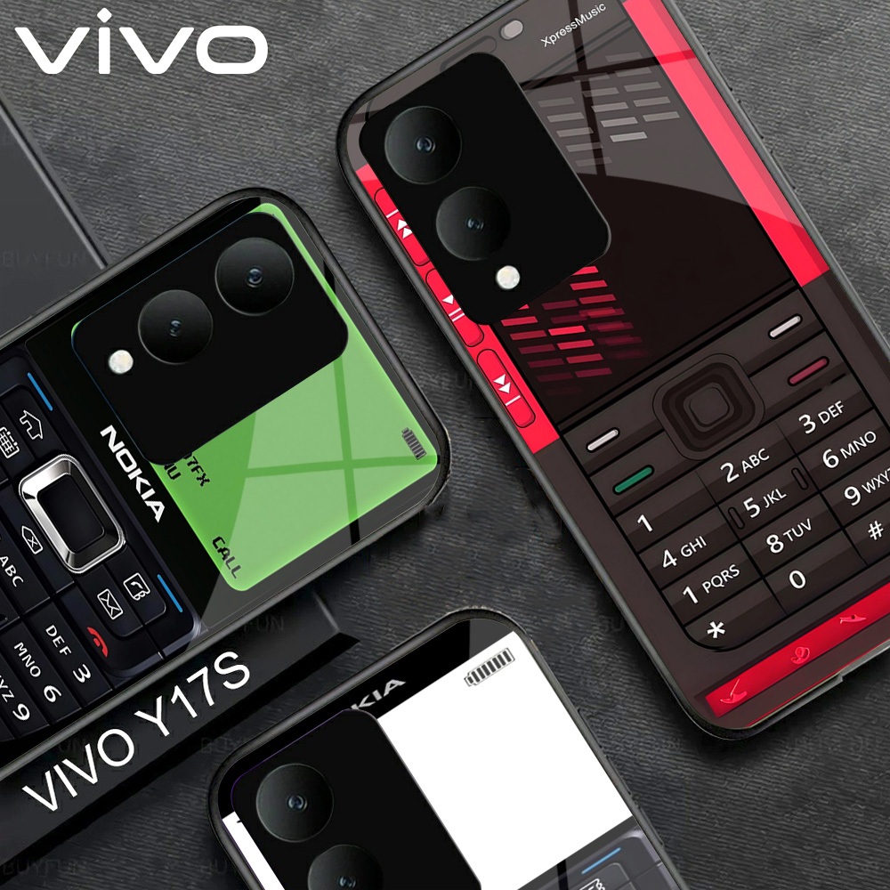 เคส VIVO Y17S - เคส VIVO Y17S ล่าสุด (HP M47) เคสซิลิโคน VIVO Y17S - Glass Softcase - เคสโทรศัพท์ Vi