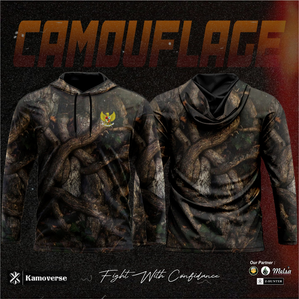 KAMOVERSE CAMO SHIRT WITH THE LATEST MOTIF HUNTING JERSEY / CAMO HUNTING SHIRT