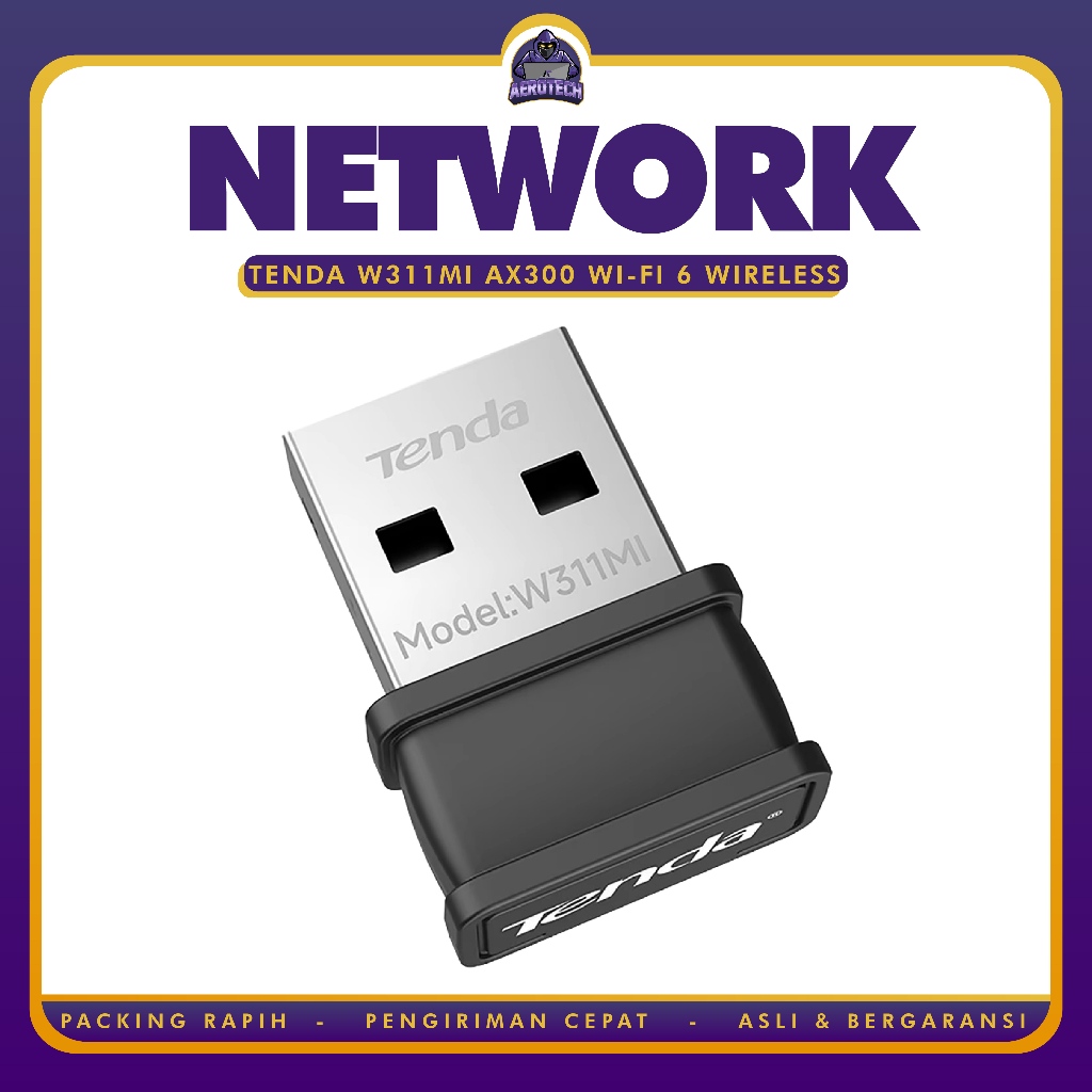 USB WIFI Tenda W311MI AX300 Wi-Fi 6 อะแดปเตอร์ USB นาโนไร้สาย