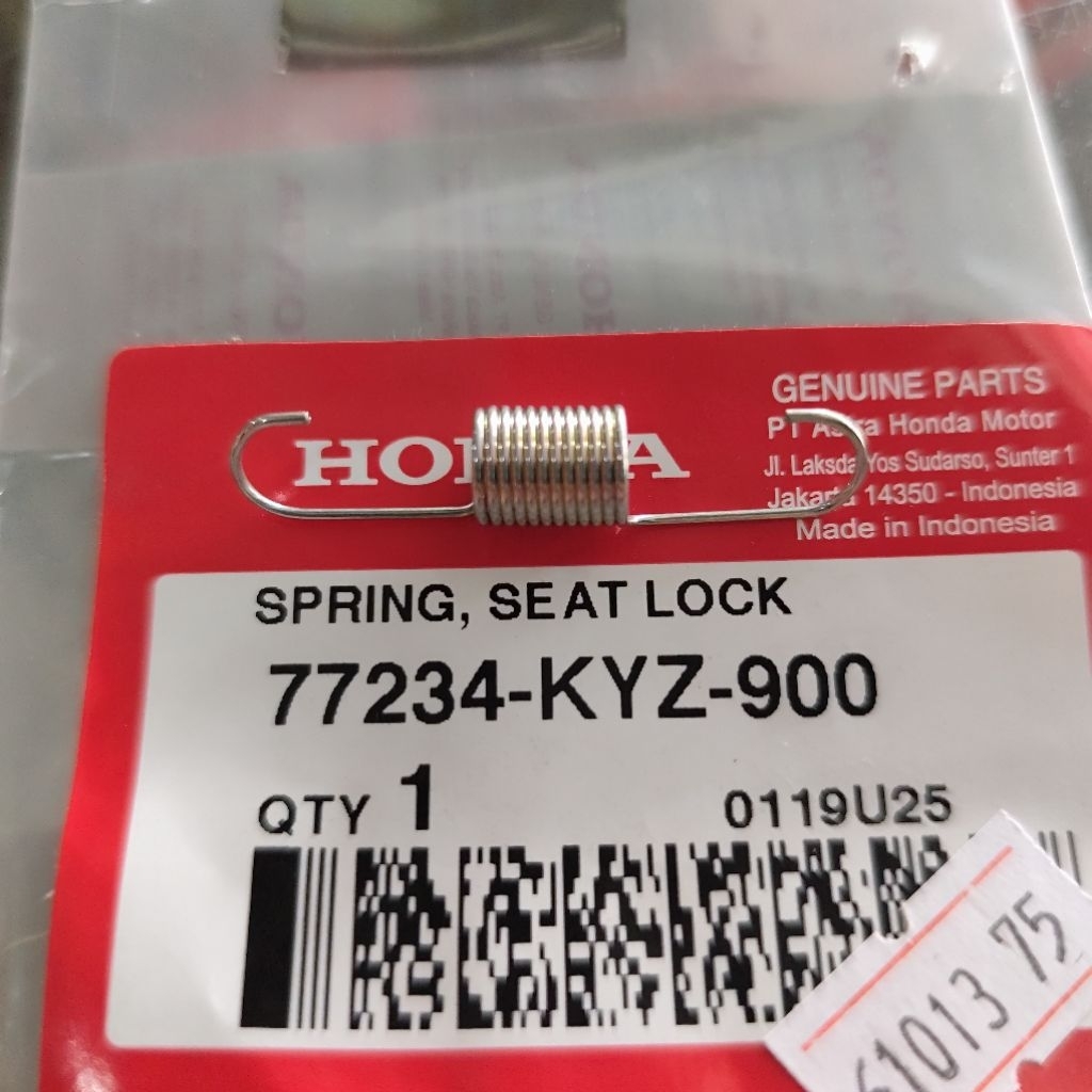 สปริงล็อคที่นั่ง 77234-KYZ-900 Mechanical Spring Seat Lock Honda Karisma Supra 125 Vario 110 Beat Va