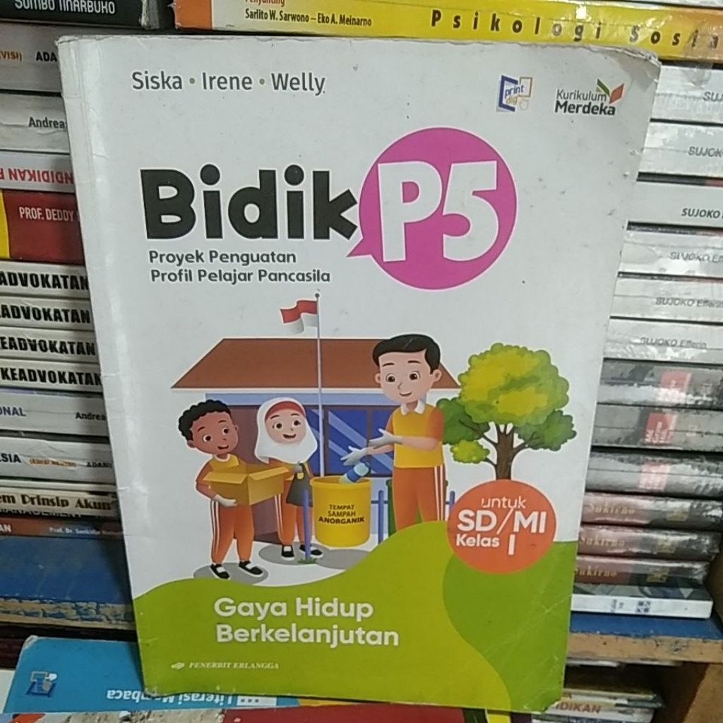 หนังสือ P5 bidik ห้องรับแขก ชั้น 1 erlangga/kurikulum ชั้นประถมอิสระ 1 erlangga