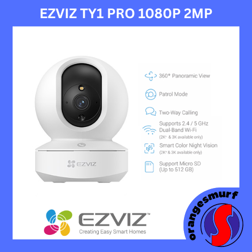 Ezviz TY1 Pro 1080P 2MP กล้อง IP อัจฉริยะ กล้องวงจรปิดไร้สาย Wifi ในร่ม Pan & Tilt