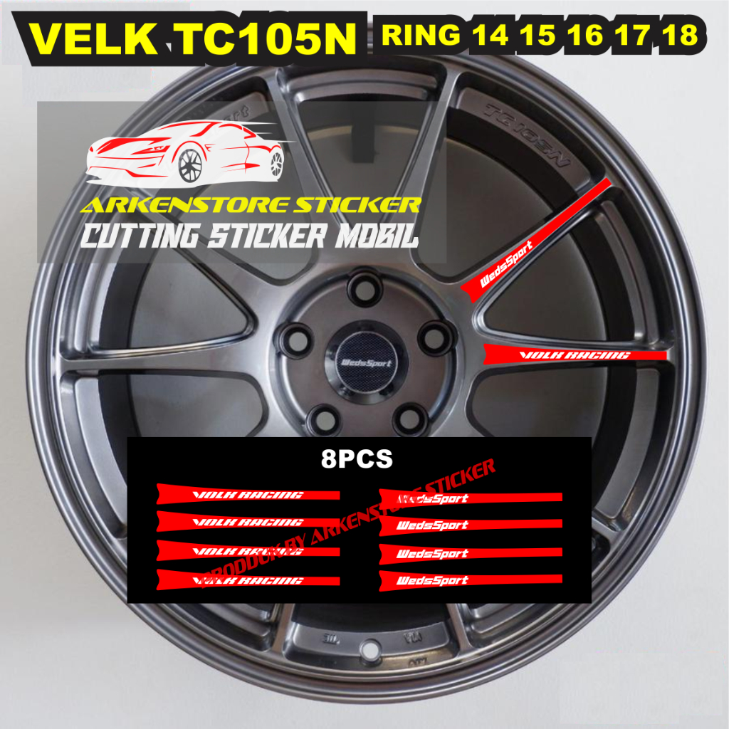 8 ชิ้นขอบสติกเกอร์ wedssport tc105n รถ vellk สติกเกอร์ weds กีฬา tc105n แหวน 14 15 16 17 18