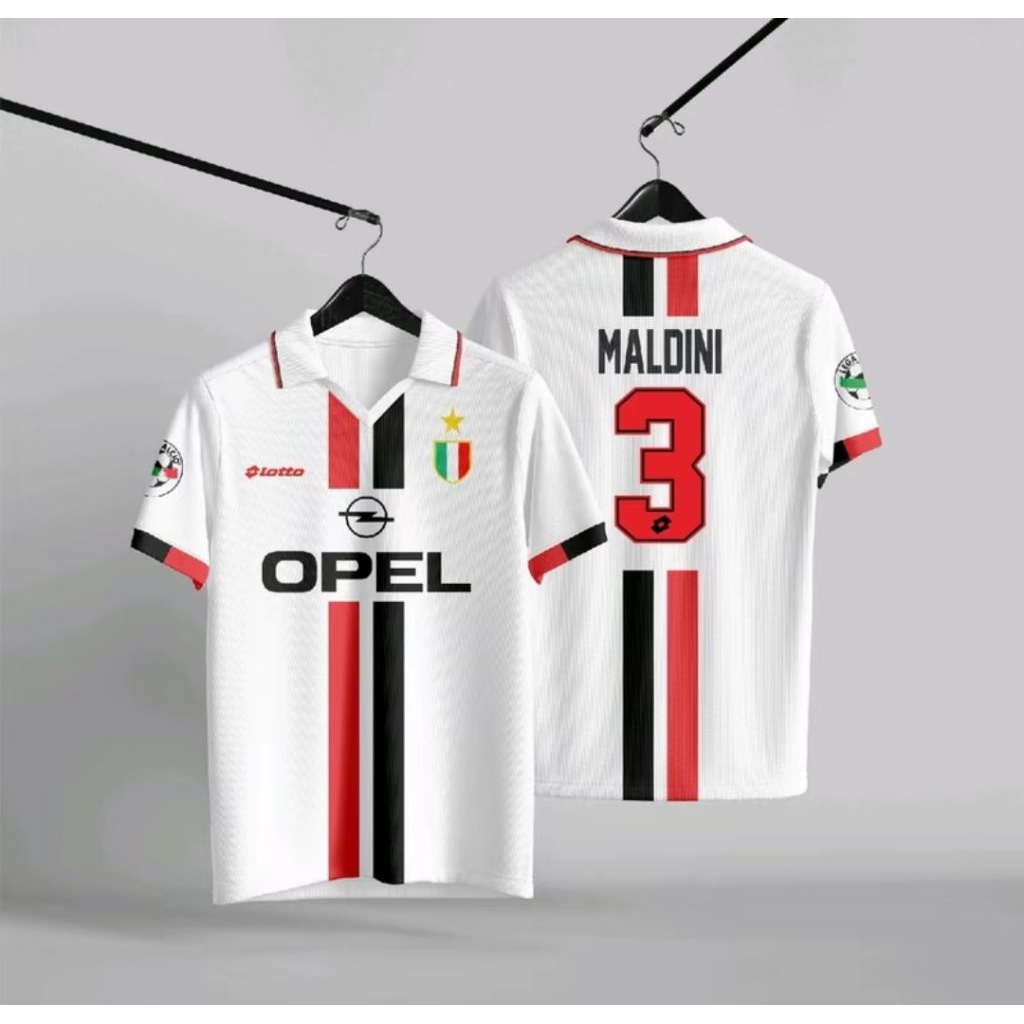 ACM 1996 AWAY JERSEY พิเศษ MALDINI ชื่อและหมายเลขด้านหลังฟรี