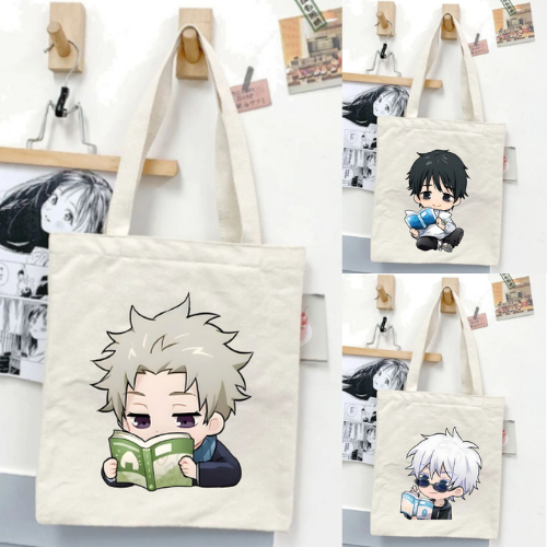 [Premium] Tote Bag Jujutsu Kaisen (อ่าน) Gojo satoru Toge Inumaki Yuuta Maki Zenin Tote Bag