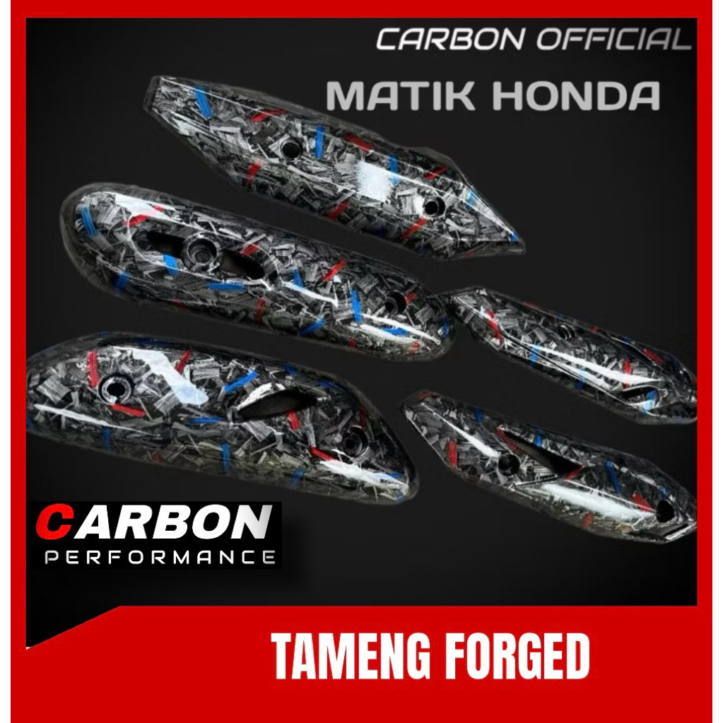 HONDA CARBON FORGED VARIO SCOOPY BEAT CARBON FORKED EXHAUST COVER ▪️Vario ฝาครอบไอเสียคาร์บอน Forged